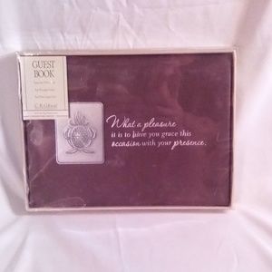 Brown fabric guest book